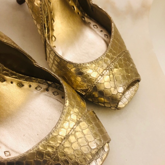BCBGirls Gold Slingback Peeptoe - Picture 4 of 6